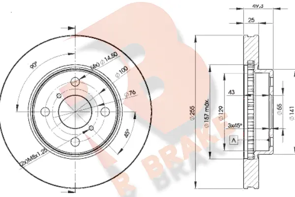 Disque de frein R BRAKE 78RBD22100