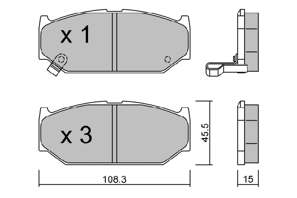 Kit de plaquettes de frein, frein à disque AISIN BPSZ-1000