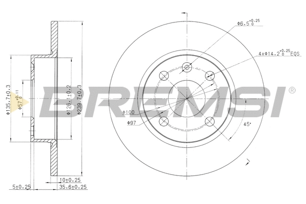Disque de frein BREMSI CD7283S