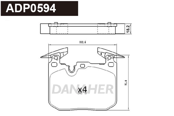 Kit de plaquettes de frein, frein à disque DANAHER ADP0594