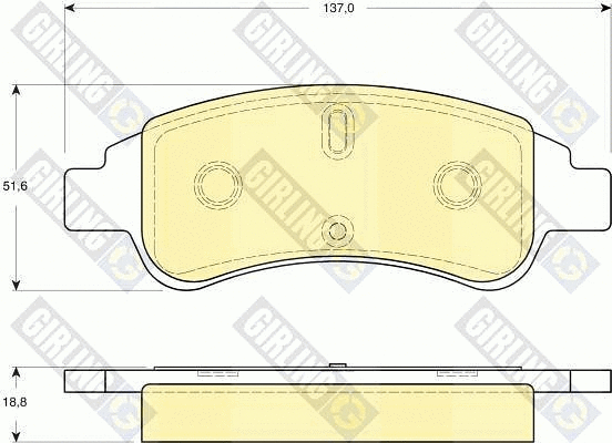 Kit de plaquettes de frein, frein à disque GIRLING 6115634