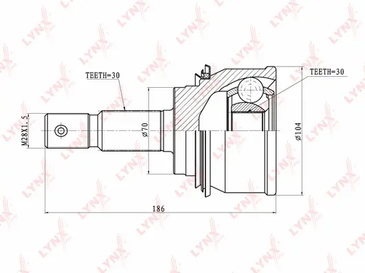 Jeu de joints, arbre de transmission LYNXAUTO CO-7544