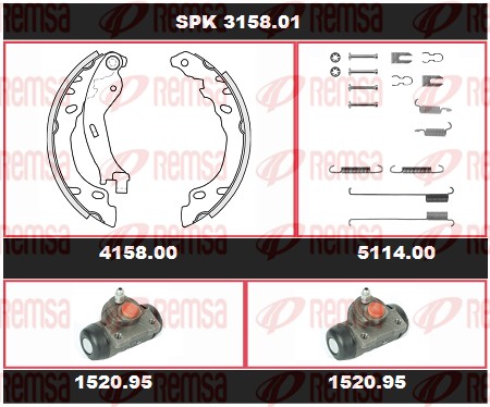 Kit de freins, freins à tambours REMSA SPK 3158.01