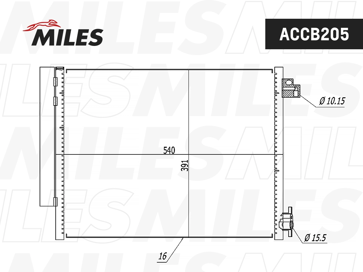 Condenseur, climatisation MILES ACCB205