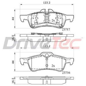 Kit de plaquettes de frein, frein à disque DriveTec DPAD1912