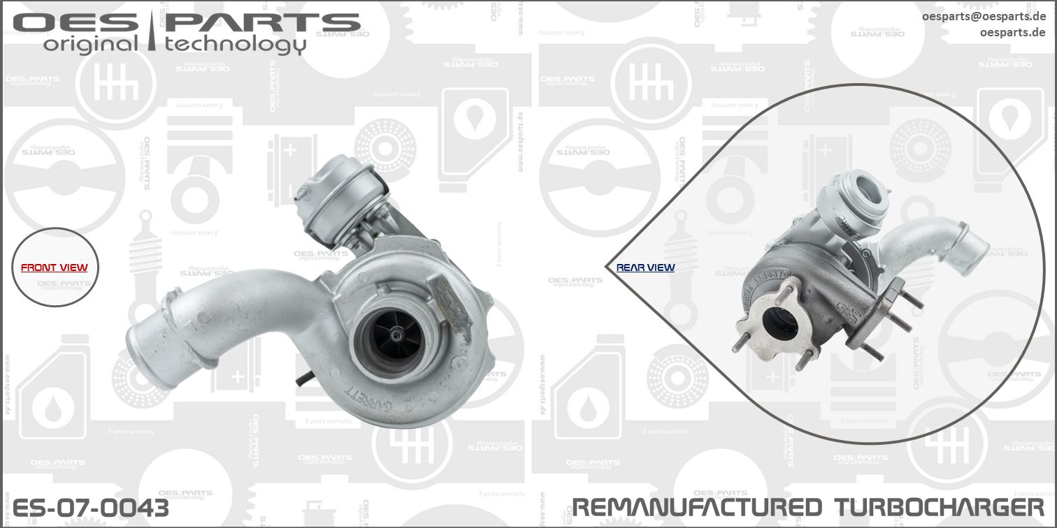Turbocompresseur, suralimentation OES PARTS ES-07-0043