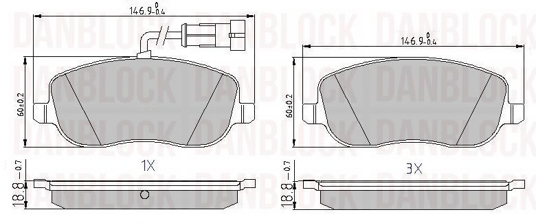 Kit de plaquettes de frein, frein à disque DANBLOCK DB 510531