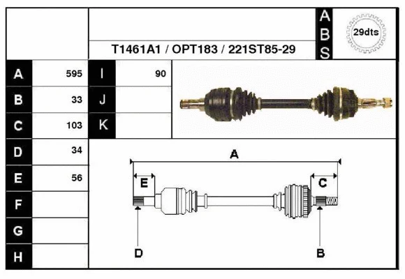 Arbre de transmission Technika 47221A1