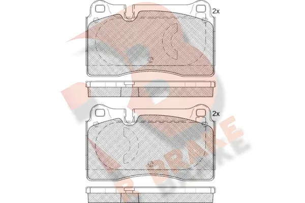 Kit de plaquettes de frein, frein à disque R BRAKE RB1791-203