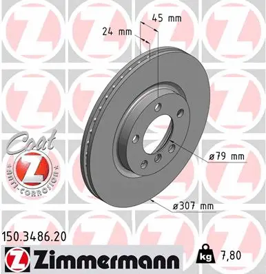 Disque de frein ZIMMERMANN 150.3486.20