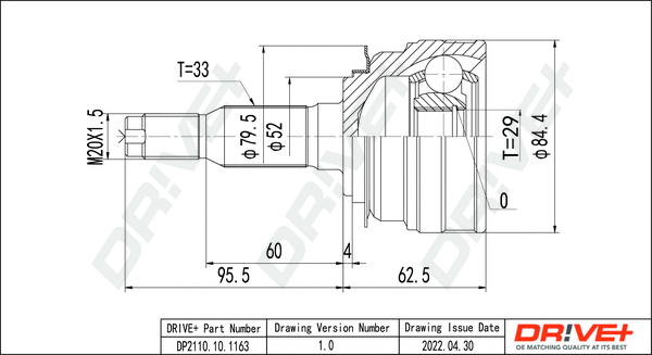 Jeu de joints, arbre de transmission Dr!ve+ DP2110.10.1163