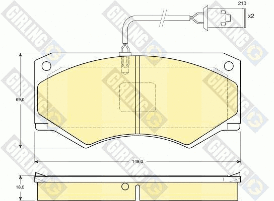 Kit de plaquettes de frein, frein à disque GIRLING 6112489