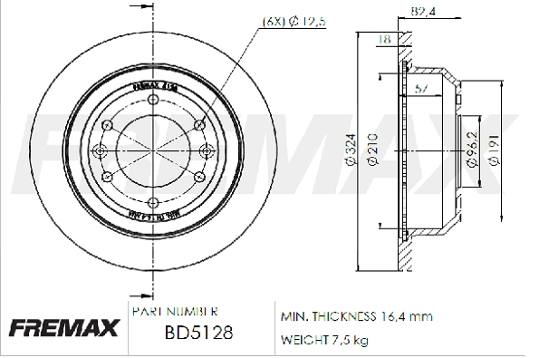 Disque de frein FREMAX BD-5128