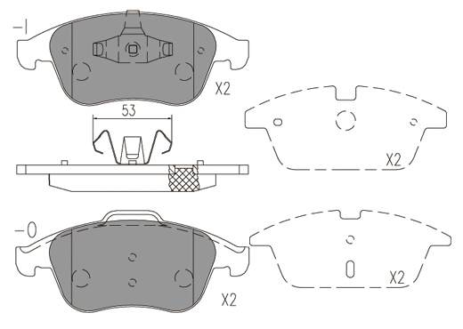 Kit de plaquettes de frein, frein à disque KLAXCAR FRANCE 24050z
