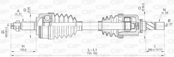 Arbre de transmission OPEN PARTS DRS6429.00