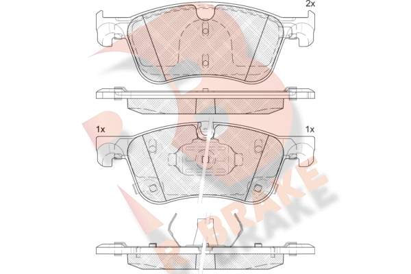 Kit de plaquettes de frein, frein à disque R BRAKE RB2464