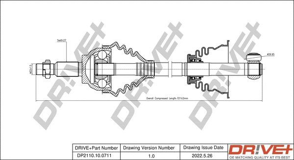 Arbre de transmission Dr!ve+ DP2110.10.0711