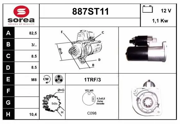 Démarreur STARTCAR 887ST11