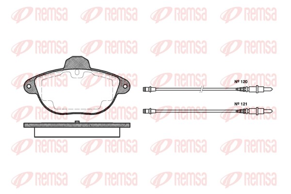 Kit de plaquettes de frein, frein à disque REMSA 0608.04
