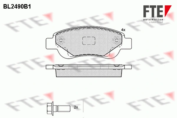 Kit de plaquettes de frein, frein à disque FTE 9010763