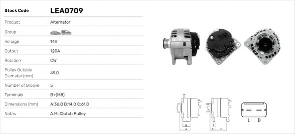 Alternateur LUSA LEA0709