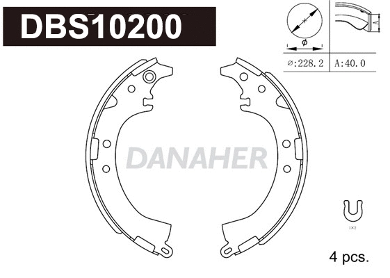 Jeu de mâchoires de frein DANAHER DBS10200
