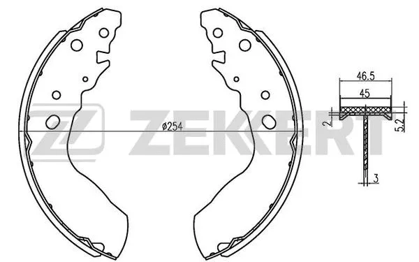 Jeu de mâchoires de frein ZEKKERT BK-4153