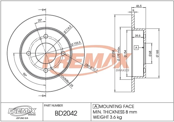 Disque de frein FREMAX BD-2042