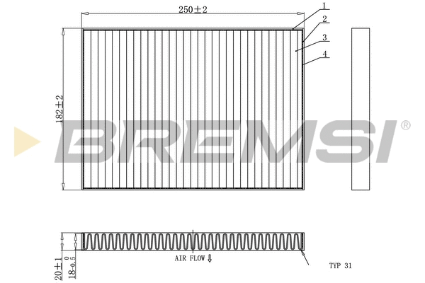 Filtre, air de l'habitacle BREMSI FC0936C