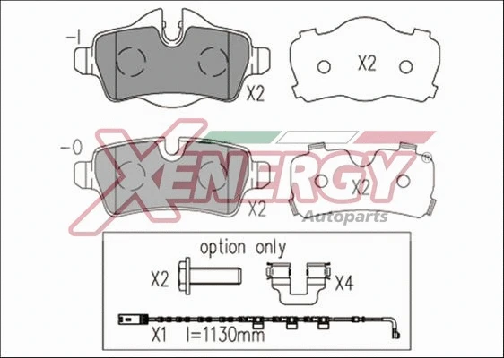 Kit de plaquettes de frein, frein à disque AP XENERGY X41178
