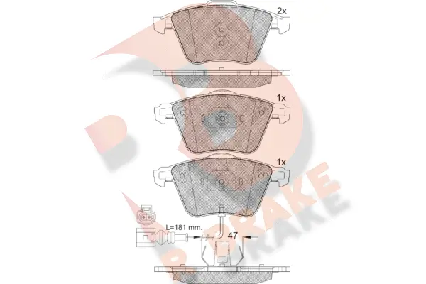 Kit de plaquettes de frein, frein à disque R BRAKE RB2148