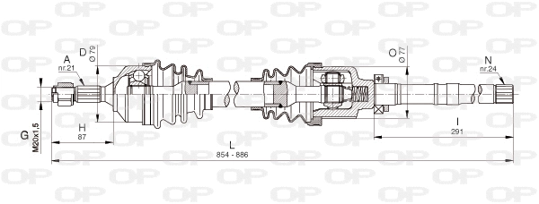 Arbre de transmission OPEN PARTS DRS6337.00