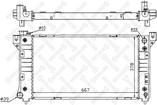 Radiateur, refroidissement du moteur STELLOX 10-25618-SX