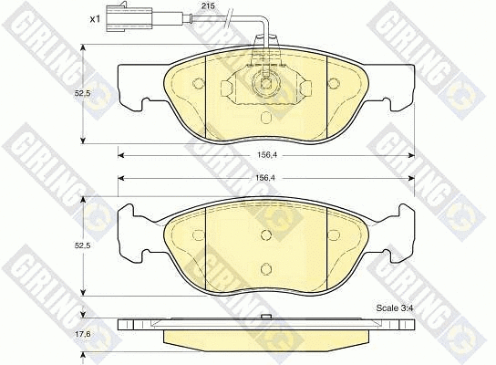 Kit de plaquettes de frein, frein à disque GIRLING 6113872