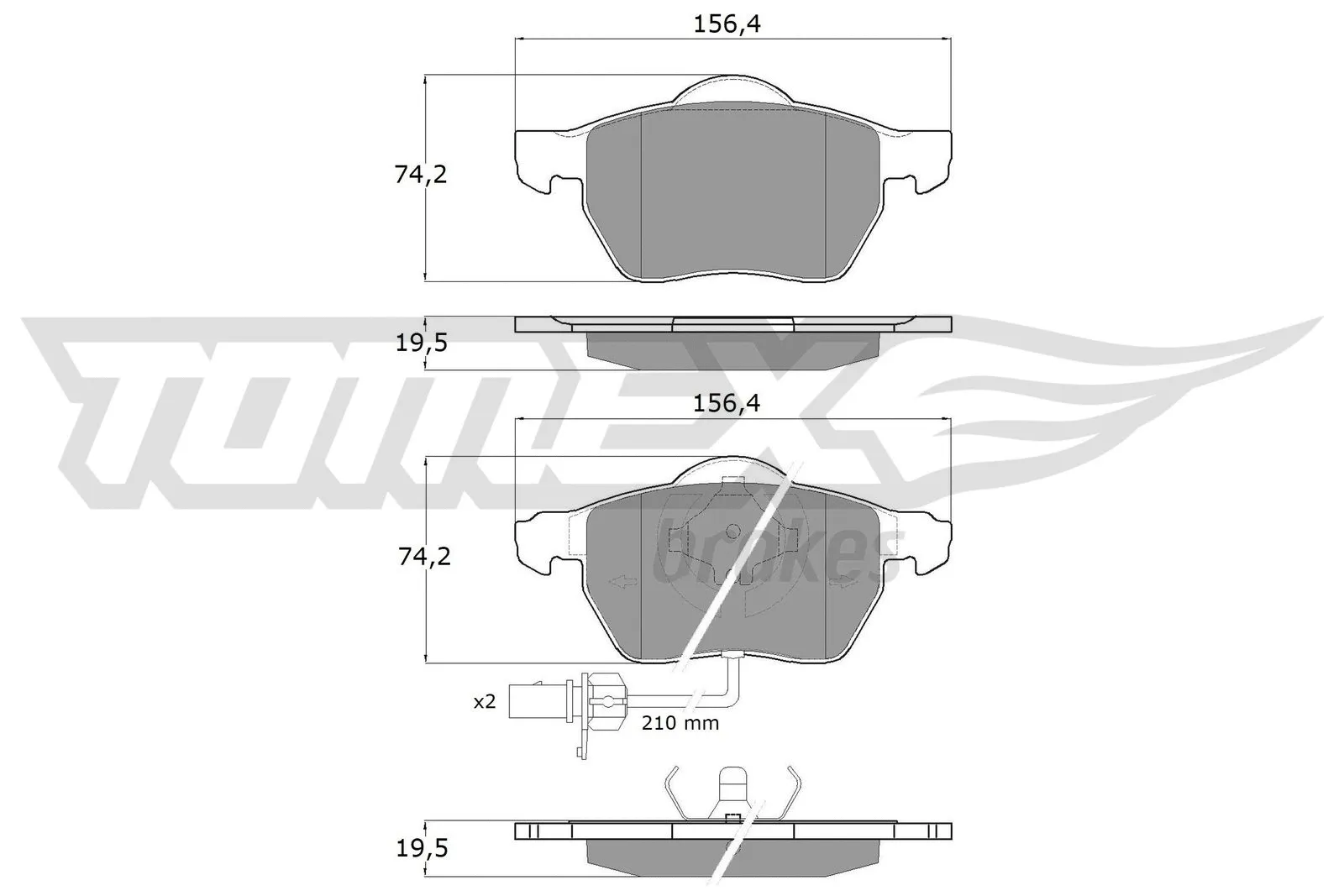 Kit de plaquettes de frein, frein à disque TOMEX Brakes TX 13-13