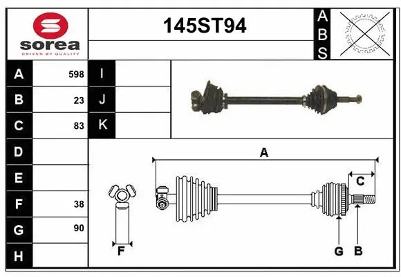 Arbre de transmission STARTCAR 145ST94
