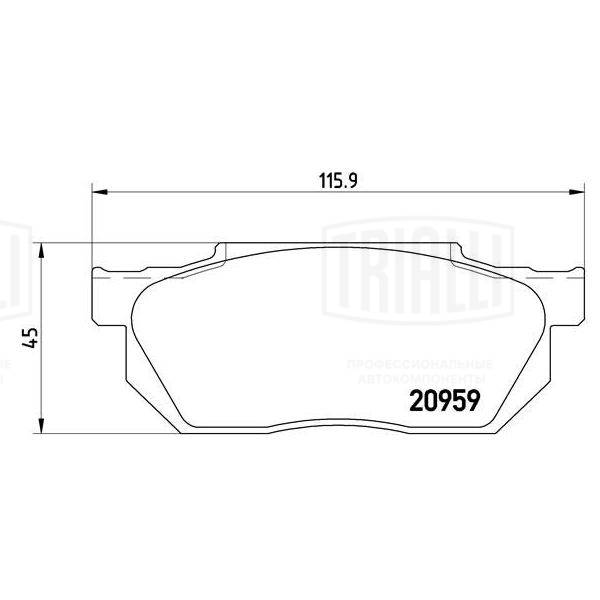 Kit de plaquettes de frein, frein à disque TRIALLI PF 4219