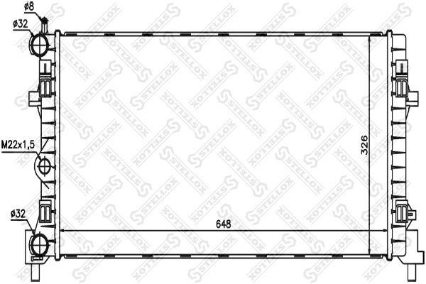 Radiateur, refroidissement du moteur STELLOX 10-26222-SX