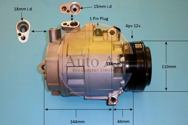 Compresseur, climatisation AUTO AIR GLOUCESTER 14-6469P