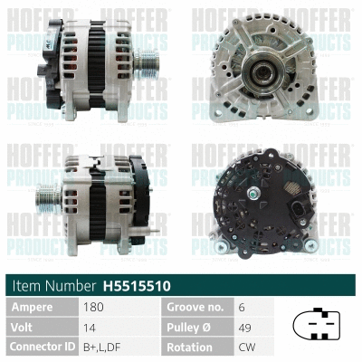 Alternateur HOFFER H5515510
