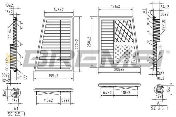 Filtre à air BREMSI FA0536
