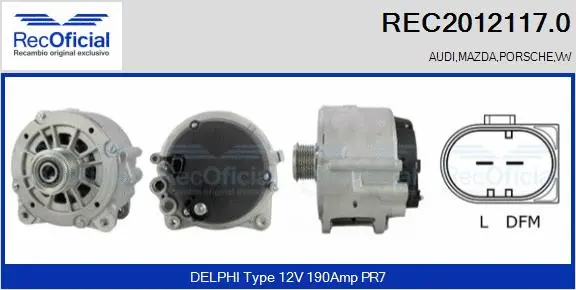 Alternateur RECOFICIAL REC2012117.0