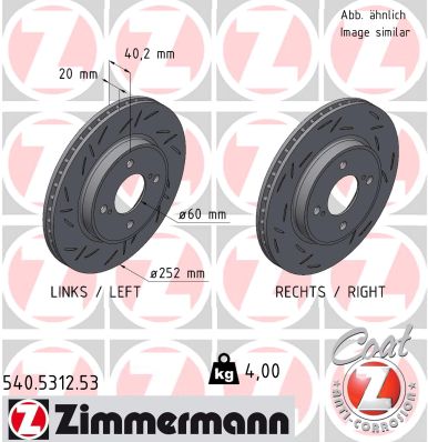 Disque de frein ZIMMERMANN 540.5312.53