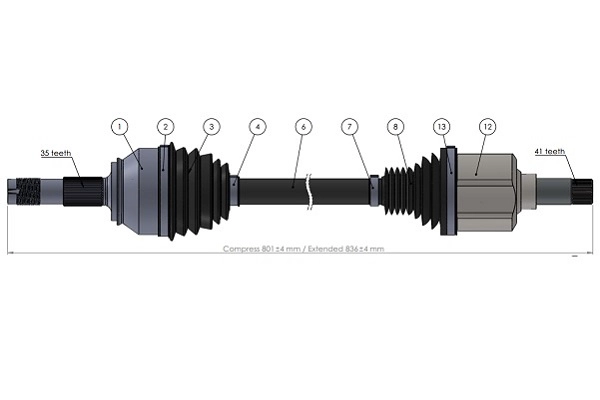 Arbre de transmission SERCORE 221873