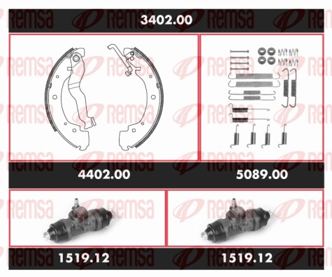 Kit de freins, freins à tambours REMSA 3402.00