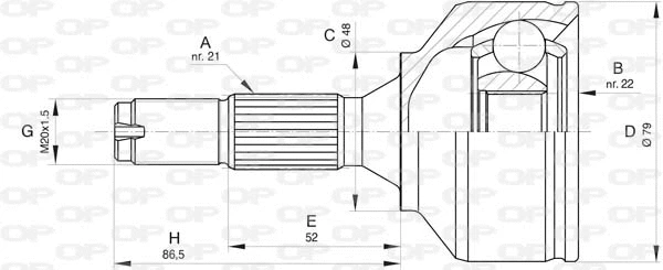 Jeu de joints, arbre de transmission OPEN PARTS CVJ5837.10