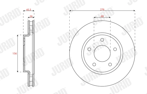 Disque de frein JURID 562784JC