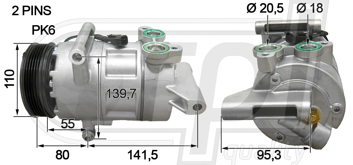 Compresseur, climatisation RPL QUALITY APCOFD5060