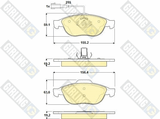 Kit de plaquettes de frein, frein à disque GIRLING 6114442