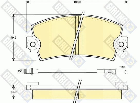Kit de plaquettes de frein, frein à disque GIRLING 6113033